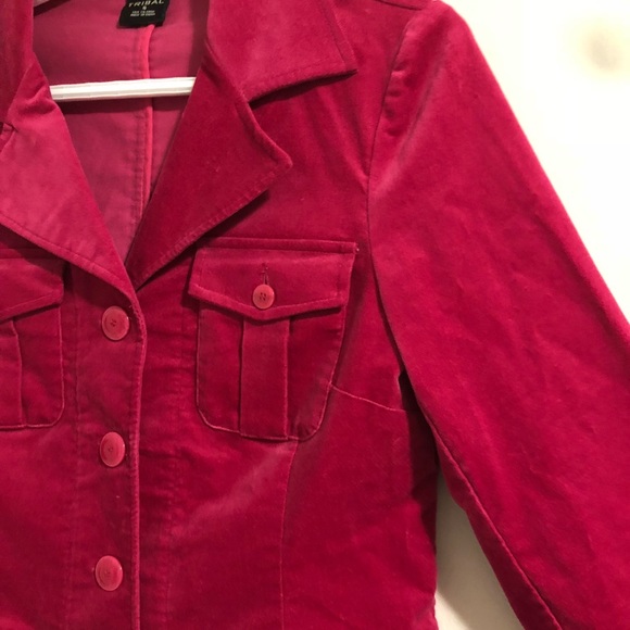 Tribal hot pink velvet button front blazer - Picture 8 of 10